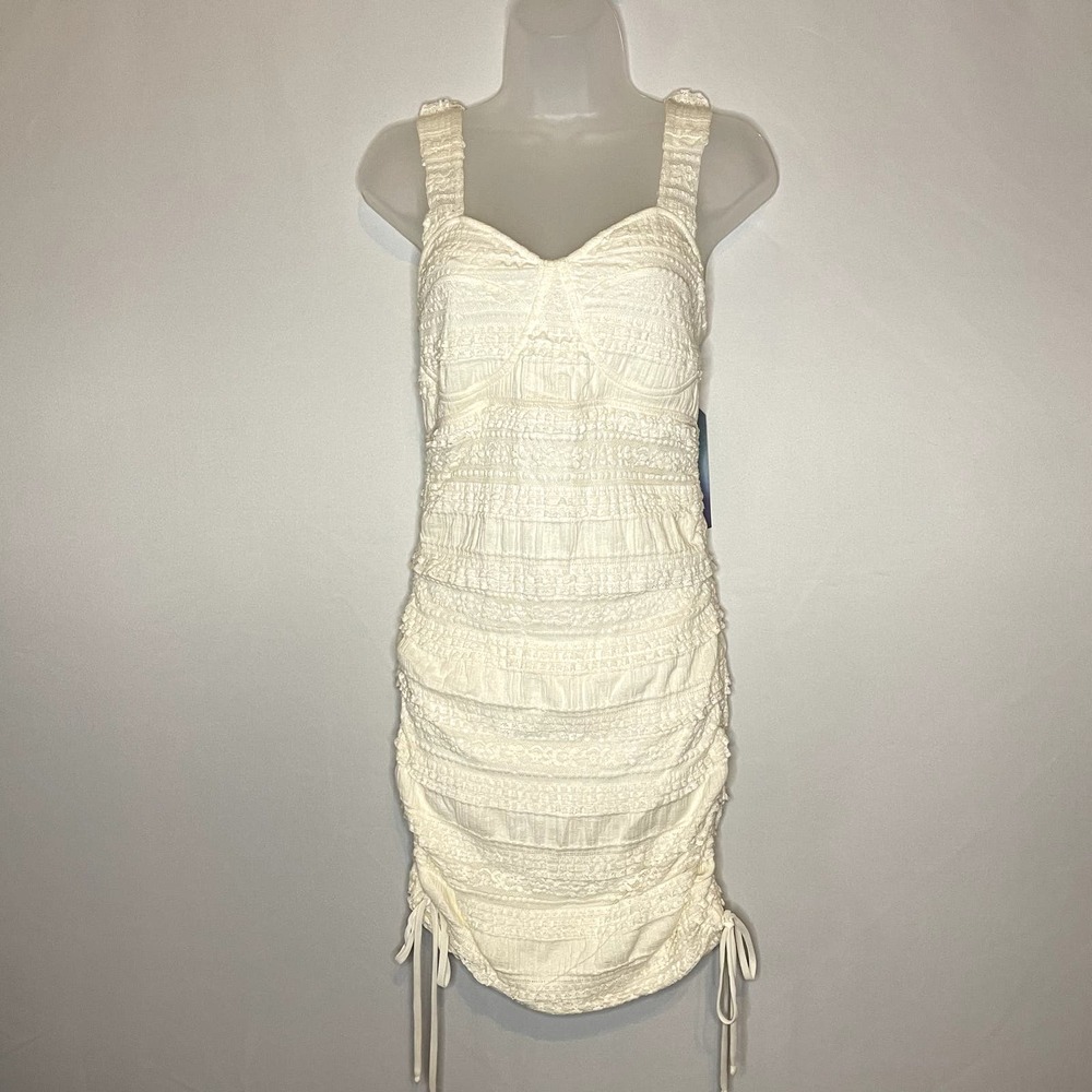NWT Show Me Your Mumu Boho Lace Bodycon Dress White Cream Color Size Small